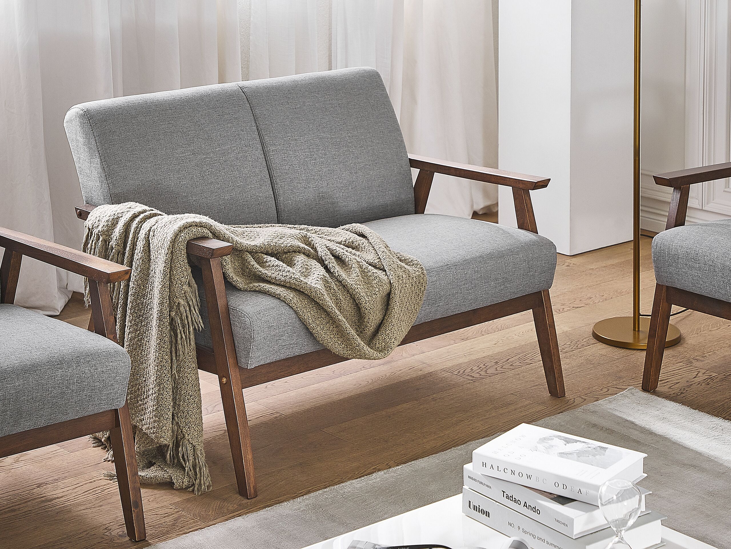 2-Sitzer Sofa grau Retro-Design ASNES