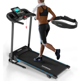 Kinetic Sports Laufband klappbar KST2900FX - 750 Watt Motor, Extra breite Lauffläche, 16+1 Programme, Steigung, Geh- und Lauftraining, LCD Display, 10 km/h, bis 120 kg inkl. Pulsgurt