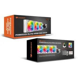 Cougar CPU Wasserkühlung, Poseidon Elite 360, ARGB, Weiß