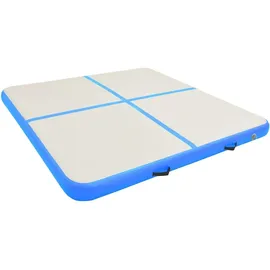 vidaXL Gymnastikmatte Aufblasbar mit Pumpe Turnmatte Tumbling Matte Training Fitnessmatte Yogamatte Trainingsmatte 200x200x20cm PVC Blau