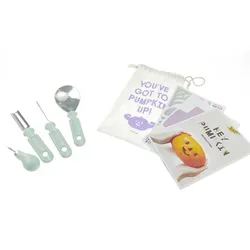 Folia Kürbis-Schnitz-Set, inkl. 4 Tools, Vorlagen und Aufbewahrungsbeutel