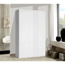 extom Drehtürenschrank Boston 136,4 x 213 x 58,5 cm Weiß