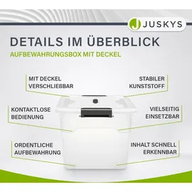 Juskys Aufbewahrungsbox 30 l 6-tlg. transparent/weiß