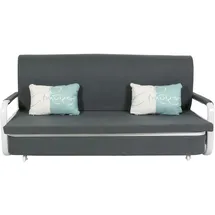 Mendler Schlafsofa HWC-M83, Schlafcouch Couch Sofa, Schlaffunktion Bettkasten Liegefläche, 190x185cm ~ Stoff/Textil dunkelgrau