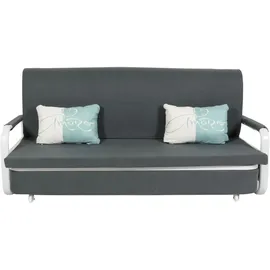 Mendler Schlafsofa HWC-M83, Schlafcouch Couch Sofa, Schlaffunktion Bettkasten Liegefläche, 190x185cm ~ Stoff/Textil dunkelgrau