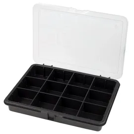 Artplast Sortimentskasten Kunststoff 18x13x3,2 Schwarz/Transparent