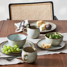 CreaTable Kombiservice Grau, Keramik, 8-teilig, 400 ml,400 ml, 29x31.5x32 cm, Essen & Trinken, Geschirr, Geschirr-Sets, Kombiservice