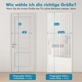 Sekey Fliegengitter Türvorhang 80 x 220 cm Weiß