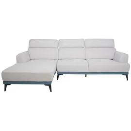 Mendler Sofa HWC-G44, Ecksofa L-Form 3-Sitzer, Liegefläche Nosagfederung Taschenfederkern verstellbar 277cm links, hellgrau