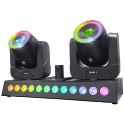 LIGHT4ME CLONE 1 LED RGBW Lichteffekt 2 Moving Heads Wash + Fernbedienung