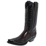 Sendra Boots Damen Herren Cowboy Stiefel 13170 Lederstiefel Schwarz Rot 43 EU - 43 EU Weit