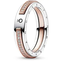 Pandora Signature Two-tone Logo & Pavé Ring 182773C01-50