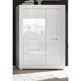 furn.design Vitrine 100 x 142 x 35 cm Weiß