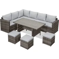 MeXo Polyrattan Lounge-Set 7-tlg. grau