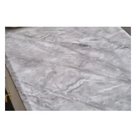 KAWOLA Lowboard MARIA TV-Bank Marmorplatte Kunstleder weiß