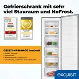GGV Exquisit Exquisit Gefrierschrank gross, 204l Nutzinhalt, Nofrost, Alarmfunktion, 4-Sterne-Gefrieren, 4 Schubladen, Tiefkühlschrank, GS5271-NF-H-040E inoxlook
