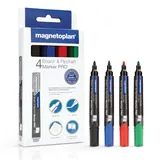 Magnetoplan Whiteboardmarker Set 4 St. Schwarz/Blau/Rot/Grün