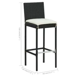 vidaXL Gartenbar Set 5-tlg. Schwarz