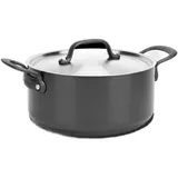 GreenPan Craft Hartanodisierte gesunder keramischer Antihaft-Kochtopf 24 cm/4,9 Liter mit Deckel, PFAS-frei, induktionsgeeignet, spülmaschinenfest, backofenfest, Schwarz