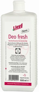 Lloyd Deo fresh Geruchsverbesserer, Hochwirksamer Geruchsbinder für Kliniken, Pflegeheime, etc., 1 Karton = 12 Flaschen á 1000 ml