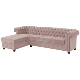 Home Affaire Chesterfield-Sofa New Castle L-Form 255 x 72 x 171 cm Flamingo