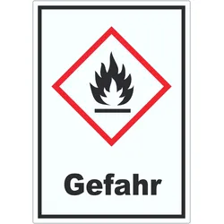 Aufkleber Entzündbare Stoffe Gefahr Flamme A2 (420x594mm)