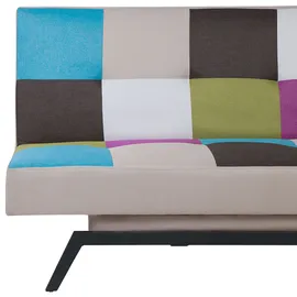Beliani Schlafcouch Polyester 3-Sitzer Silber