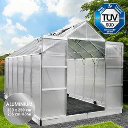 Aluminium-Gewächshaus 380x250x235