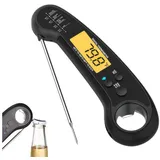 BlingBin Grillthermometer Digitales Fleischthermometer Blitzschnelle Bratenthermometer, 1er Set 1-tlg., 1er Set, Backofenthermometer für Küche, BBQ, Ofen, Backen schwarz