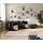 DeLife Ecksofa Clovis Anthrazit Antik Optik Hocker Ottomane Links Modulsofa - Schwarz/Grau