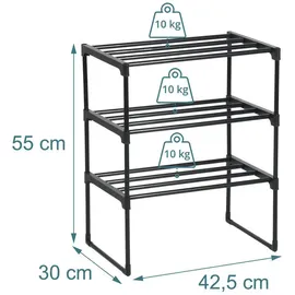 Relaxdays Schuhregal 42,5 x 55 x 30 cm schwarz