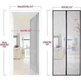 luxuskollektion Fliegengitter Tür Magnet Insektenschutz 85 x 200 cm Schwarz
