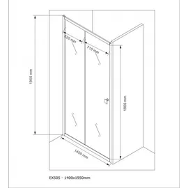 Bernstein Duschabtrennung Bernstein Schiebetür Ex505 Nano Echtglas Klarglas 195cm 140cm