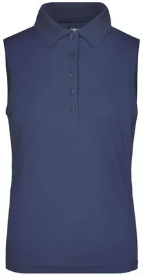Damen Aktiv Poloshirt Armlos JN575, navy-blau, Größe L - navy - L