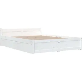 vidaXL Bett mit Schubladen 140 x 200 cm Weiß