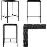 Vidaxl - Garten-Bartisch Schwarz 70x70x110 cm Poly Rattan und Glas - Gartentisch - Outdoortisch - Bartisch - Rattan Tisch - Polyrattan Tisch - Home &