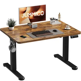 JUMMICO Höhenverstellbar Schreibtisch 100 x 60 cm Standing Desk Elektrischer Schreibtisch Höhenverstellbar mit Memory-Funktion,Braun