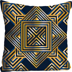 Dekokissen QUEENCE "»Vierecke«", bunt (bunt, bedruckt), B:40cm L:40cm, Polyester, Dekokissen_Sitzkissen_Kissenhüllen, Kissenhülle ohne Füllung, 1 Stück