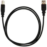 PremiumCord USB 2.0 High Speed Kabel M/M 1m, A Stecker auf B Stecker, USB Verbindungskabel für Scanner usw, Doppelt geschirmt, AWG28, Farbe Schwarz, Länge 1m
