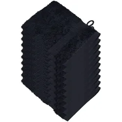 Miamar® Handtuch Handtücher Waschhandschuh Waschlappen 10er Set 15 x 21 cm Schwarz