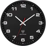 NESIFEE funkuhr Wand Funk Wanduhr funkwanduhr 25 cm schwarz Quarz Batterie Betriebene Wanduhr, Einfach zu Lesen, Moderne Batteriebetriebene Wanduhren für Wohnzimmer Schlafzimmer