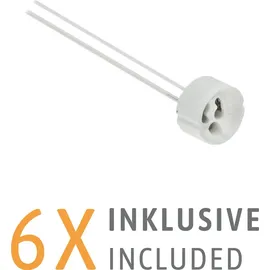 SSC-LUXon YAPU 6 Stück Einbauspot mit LED Ring schwarz rund - spiegelnde Einbau Deckenleuchten für GU10 / Module inkl. Fassung