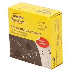 Avery Zweckform Klebepunkte Schusspflaster schwarz Ø 19,0 mm, 1.000 St.