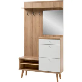 Andas Garderobenpaneel Merle 110 x 200 x 34 cm Weiß
