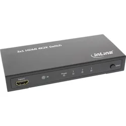 InLine HDMI Switch / Umschalter - 3 Eingänge auf 1 Ausgang - 4K2K - 3D - HD Audi