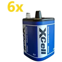 6x XCell 4R25 6V-Block Batterie SET - 6 Volt 9500 mAH