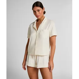 Hunkemöller Jersey-Pyjama Kurzärmelige Jacke Weiß XS