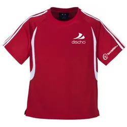 Discho Tennis T-Shirt Fancy - rot/weiss L