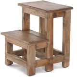DESIGN DELIGHTS Trittleiter, Natur, Holz, 37x46x37 cm, Wohnzimmer, Hocker, Sitzhocker