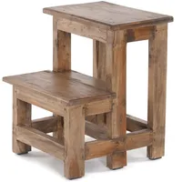 DESIGN DELIGHTS Trittleiter, Natur, Holz, 37x46x37 cm, Wohnzimmer, Hocker, Sitzhocker